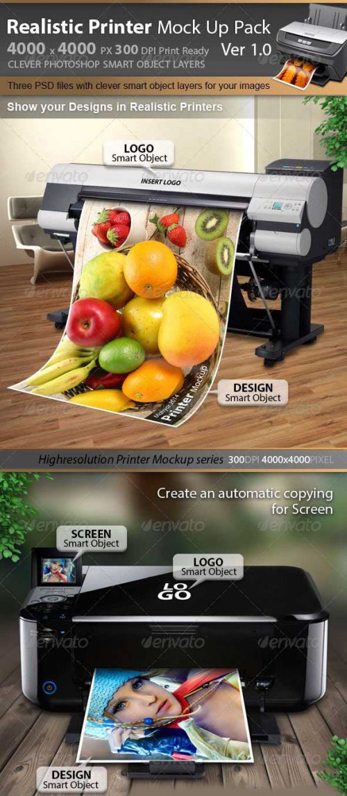 دانلود موک آپ و پیش نمایش پرینتر و پلاتر Printer & Plotter Mockup